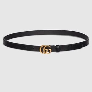 Black thin Gucci belt